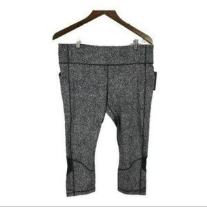 Lululemon Pace Rival Crop Heather Black and Gray, Size 12 New